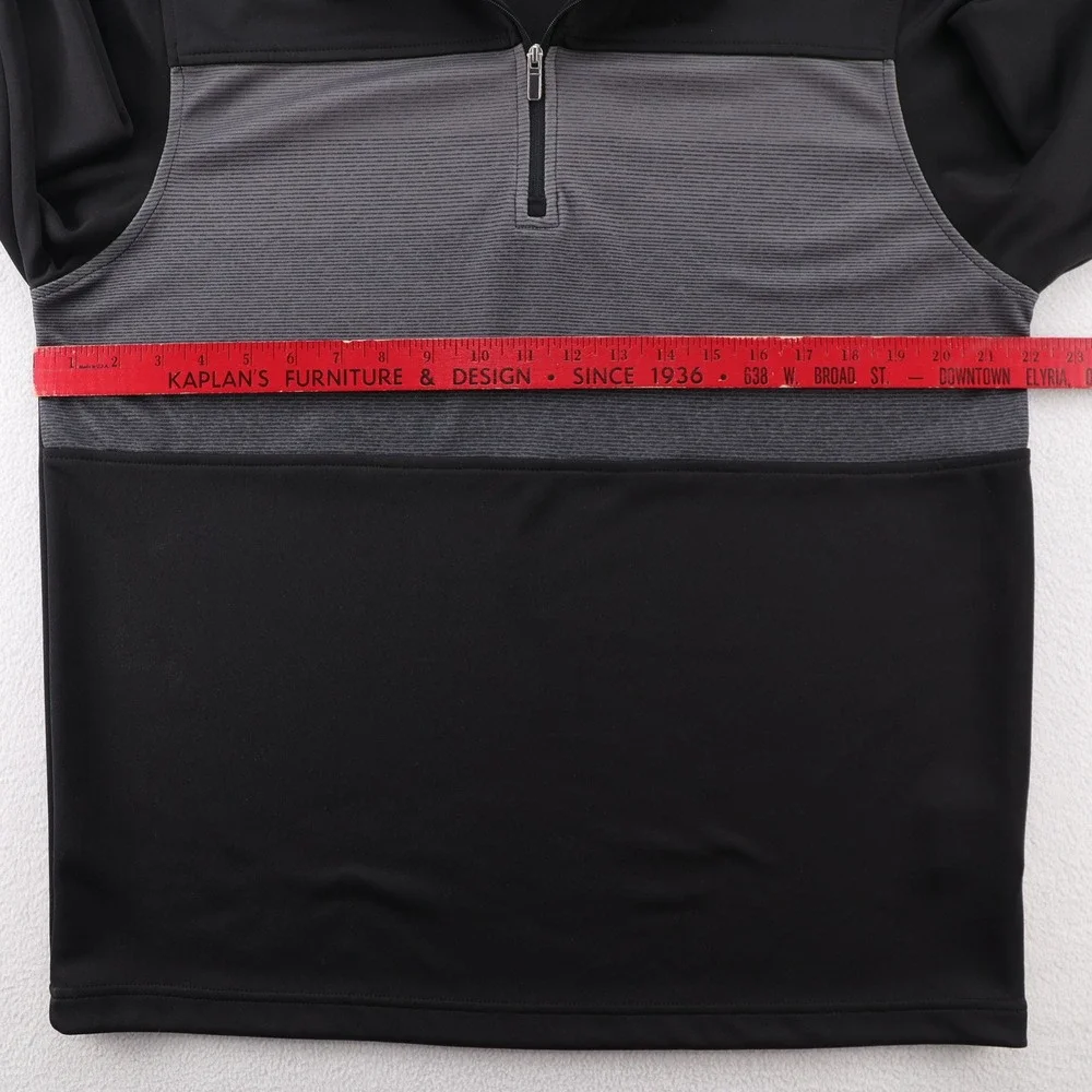 Pebble Beach Dry-Luxe Performance Mens Medium Black Gray 1/4 Zip‎ Golf Pullover